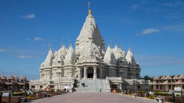 Largest Hindu Temple in US 'BAPS Swaminarayan Akshardham' Inaugurated in New Jersey, Now Open for Public (Watch Video)