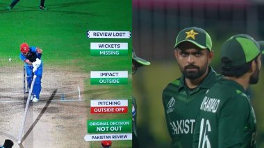 Fans React With Memes and Jokes As Pakistan Captain Babar Azam Opts For Poor DRS Appeal During PAK vs AFG ICC Cricket World Cup 2023 Match