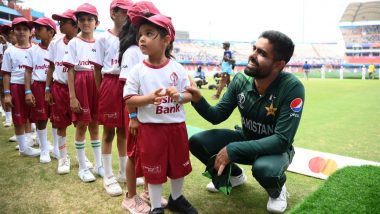 Babar Azam Interacts With Children in Hyderabad at the Start of Pakistan vs Sri Lanka ICC Cricket World Cup 2023 Match, Pics and Video Goes Viral