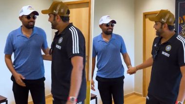 Babar Azam Meets Rohit Sharma Ahead of 'Captains Day' Event As Pakistan Cricket Team Skipper Travels to Ahmedabad, PCB Shares Video