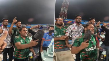 Angry Bangladesh Fan Slaps Himself With Shoe After Shakib Al Hasan-Led Side Suffer Shock Defeat to Netherlands in ICC CWC 2023 Match at Eden Gardens, Video Emerges