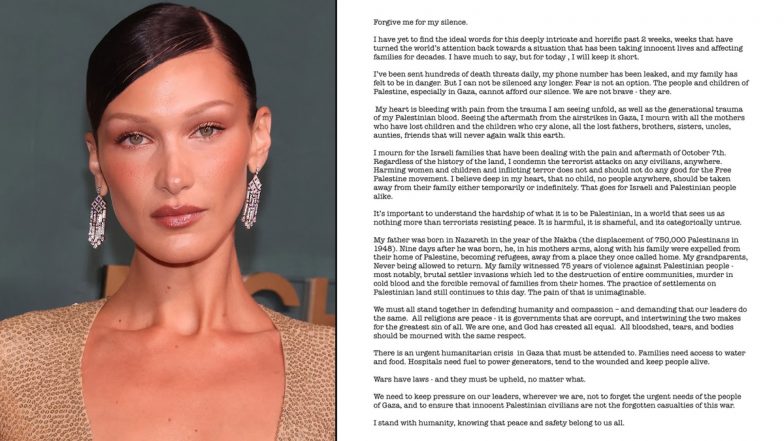 Bella Hadid Breaks Silence on Israel-Hamas War, Supermodel Calls for Urgent Humanitarian Aid in Gaza Amid ‘Intricate and Horrifying’ Weeks