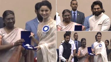 69th National Film Awards: Alia Bhatt, Allu Arjun, Kriti Sanon – Here’s Looking at the Winners Felicitated at the Prestigious Award Ceremony (View Pics & Watch Videos)