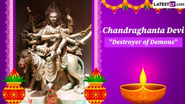 Navratri 2023 Day 3 – Maa Chandraghanta Puja: Know All About Devi Chandraghanta, the Third Form of Maa Durga Worshipped on the Third Day of Navratri Festival