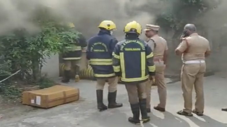 Chennai Fire: Massive Blaze Erupts at Electrical Warehouse in Medavakkam, No Casualties Reported (Watch Video)