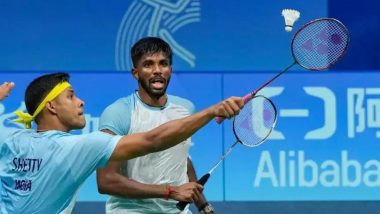 Satwiksairaj Rankireddy-Chirag Shetty at Asian Games 2023 Badminton Live Streaming Online: Know TV Channel & Telecast Details of IND vs KOR Men’s Doubles Final in Hangzhou