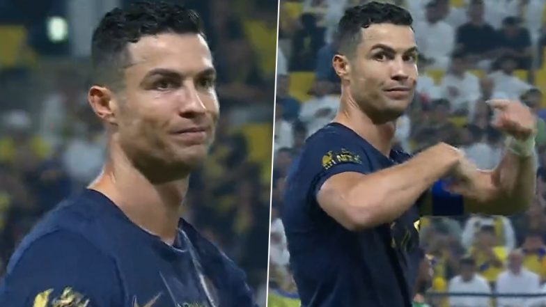 Cristiano Ronaldo Engages in Angry Exchange With Match Officials, Gestures For Referee To be Replaced During AL-Nassr vs Al-Ettifaq King's Cup 2023-24 Match (Watch Video)