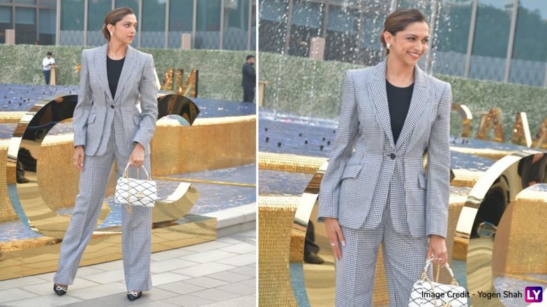 Deepika Padukone Exudes Serious Lady Boss Vibes in Checkered Pantsuit ...