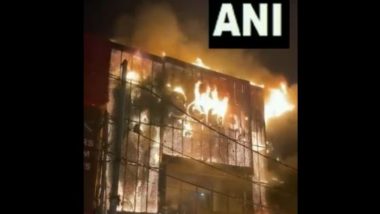 Delhi Fire Video: Massive Blaze Erupts at Furniture Showroom in Kirti Nagar, No Casualties Reported