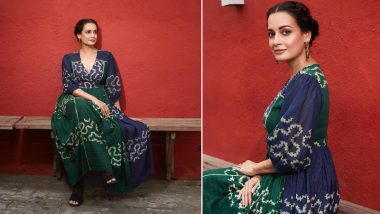 Dia Mirza's Blue and Green Printed Maxi Dress is the Perfect Choice For Your Next Day Outing! (See Pics)