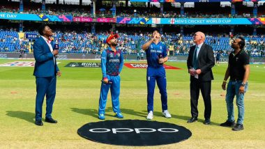 ENG vs AFG ICC Cricket World Cup 2023 Toss Report and Playing XI: Jos Buttler Opts To Bowl First in Delhi, Ikram Alikhil Replaces Najibullah Zadran for Afghanistan