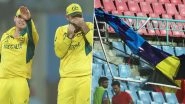 Strong Winds Cause Hoardings to Fall At Ekana Stadium in Lucknow During AUS vs SL ICC Cricket World Cup 2023 Match, Fans Run For Safety (Watch Video)