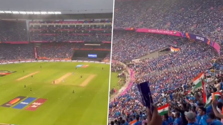 ‘Chak De India’ Song Played at Narendra Modi Stadium During IND vs PAK ICC World Cup 2023 Match, Spectators Sing Along As Video Goes Viral!