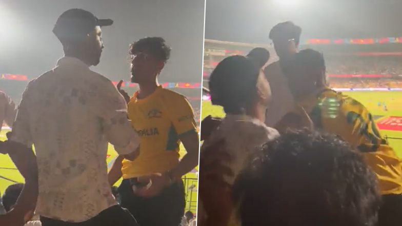 Fans Quarrel Over a Seat During Australia vs Pakistan ICC Cricket World Cup 2023 Match at Bengaluru’s M Chinnaswamy Stadium, Video Emerges