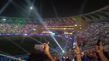 Fans Sing ‘Vande Mataram’ at Lucknow's Ekana Cricket Stadium During Light Show in IND vs ENG ICC Cricket World Cup 2023 Match, Video Goes Viral!