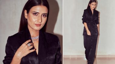 Fatima Sana Shaikh Elevates Power Dressing With Velvety Black Pantsuit Set (See Pics)
