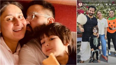 Halloween 2023: Taimur Dons Skeleton Outfit For the Spooky Festival While Posing With Parents Saif Ali Khan and Kareena Kapoor (View Pic)
