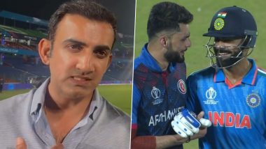 Gautam Gambhir Reacts After Virat Kohli and Naveen-ul-Haq Bury the Hatchet, Praises Indian Cricketer for Asking Crowd To Stop Trolling Afghan Bowler During CWC 2023 Match (Watch Video)