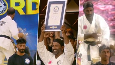 Most Coconuts on Heads Smashed With a Nunchaku in One Minute is 68, Guinness World Record Held by India's KV Saidalavi (Watch Video)