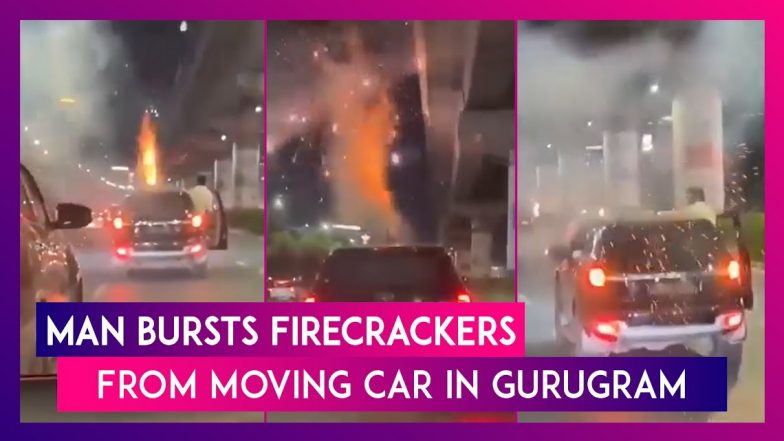 Gurugram: Man Bursts Firecrackers On Moving Car&rsquo;s Roof, Case Filed; Video Goes Viral