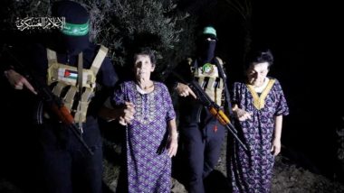 Israel-Hamas War: Hamas Releases Two More Hostages From Captivity in Gaza, Reported To Be in Good Health (Watch Video)