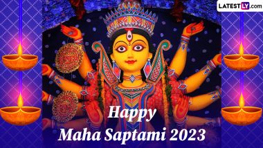 Happy Maha Saptami 2023 Greetings & Durga Puja Images: WhatsApp Messages, Wishes, Wallpapers and SMS For Your Loved Ones