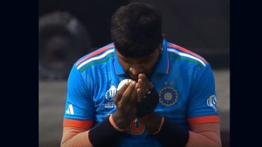 Mantra on the Ball! Fans React As Hardik Pandya Whispers to the Ball, Takes Wicket On Next Delivery During IND vs PAK CWC 2023