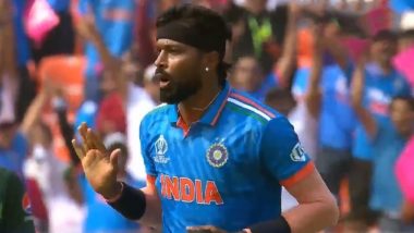 Hardik Pandya Makes Goodbye Gesture at Imam-ul-Haq After Dismissing Him During IND vs PAK ICC Cricket World Cup 2023 Match, Video Goes Viral!