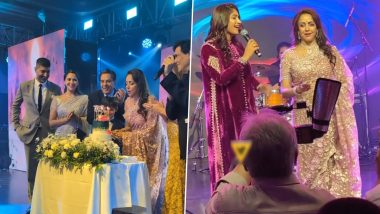 Hema Malini Dances to 'Tune O Rangeele' Song at Her Birthday Party, Feeds Cake to Dharmendra (Watch Video)