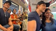 Hrithik Roshan Beats 'the Heat and Traffic&rsquo; As He Travels by Mumbai Metro, Fighter Actor Clicks Cool Pics With Fans!