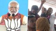 PM Narendra Modi Extends His Blessings to A Little Girl During His Public Rally in Telangana, Video Surfaces