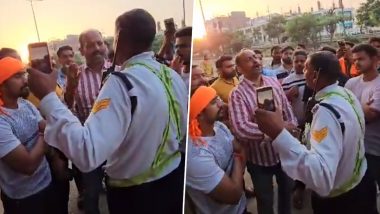 Ghaziabad: Hindu Raksha Dal Members Create Ruckus, Manhandle Traffic Cop After He Challaned A Vehicle With ‘Jai Mata Di’ Written On It, Viral Video Surfaces