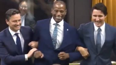 Justin Trudeau Sticks His Tongue Out, Winks at Canada House Speaker Greg Fergus; Video Goes Viral