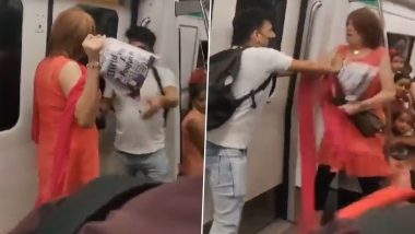 Bobby Darling Fight in Delhi Metro: Viral Video Shows Bollywood Actress Abusing, Hitting Passenger Inside Metro Train As CISF Personnel Rushes to Intervene