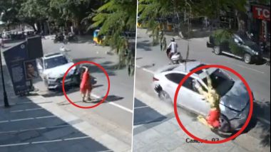 Horrific Accident Caught on Camera in Coimbatore: Speeding Car Hits Elderly Man, Flings Woman Into Air; Disturbing Video Surfaces