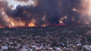 Wildfire in Argentina Videos: Harrowing Scenes Unfold as Massive Forest Fire Hits Villa Carlos Paz City, Visuals Show Flames and Smoke Enveloping the Town