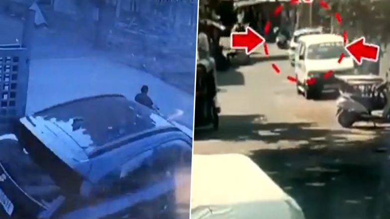 Gujarat: Miraculous Escape For Woman As Car Runs Over Her While Feeding Dog in Vadodara, Terrifying Video Goes Viral