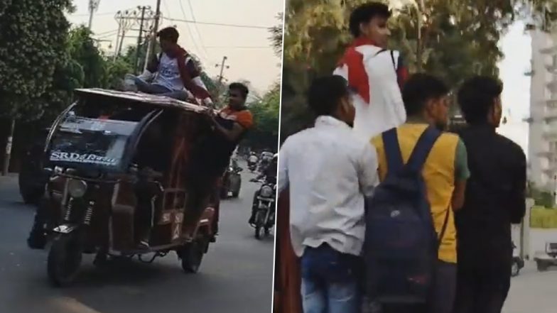 Kanpur: Overcrowded E-Rickshaw Puts Passengers’ Lives At Risk in Swaroop Nagar, Probe Launched After Viral Video Surfaces