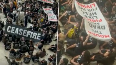 Israel-Hamas War: Protestors Gather At US Capitol Urging Ceasefire in Gaza, Several Arrested (Watch Video)