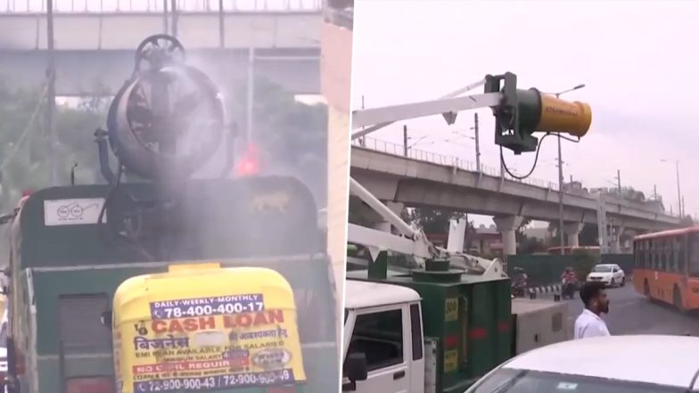 Delhi Air Pollution: Air Quality Worsens to ‘Very Poor’ Category, Anti-Smog Guns Being Used to Curb Pollution (Watch Video)