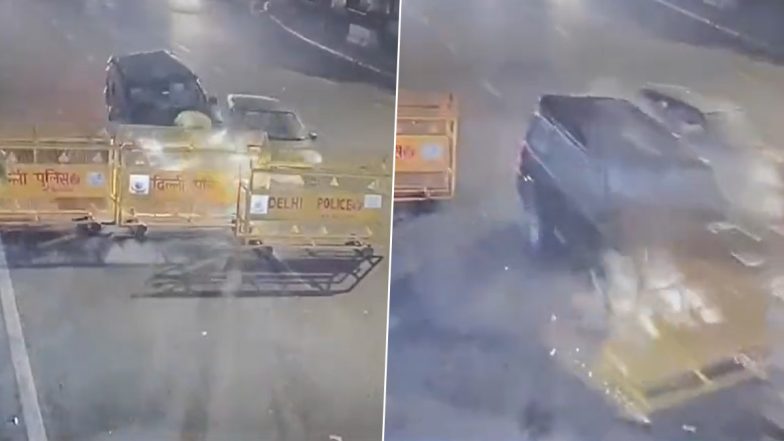 Delhi Police Personnel Flung Into Air After Speeding SUV Hits Him in Connaught Place Area, Driver Detained (Watch Video)