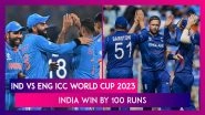 IND vs ENG ICC World Cup 2023 Stat Highlights: Rohit Sharma, Bowlers Shine As India Beat England By 100 Runs