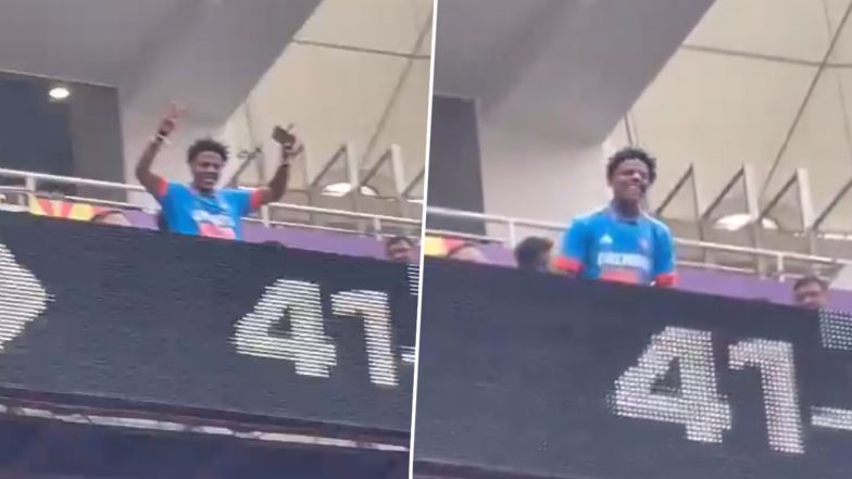 IShowSpeed Attends IND vs PAK ICC Cricket World Cup 2023 in Ahmedabad’s Narendra Modi Stadium Wearing Team India Jersey, Video Emerges