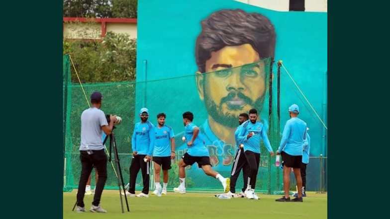 Indian Cricket Team Practices In Front of Sanju Samson’s Poster in Thiruvananthapuram, Picture Goes Viral