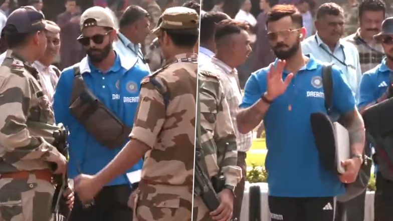 Indian Cricket Team Members Arrive in Ahmedabad Ahead of IND vs PAK ICC Cricket World Cup 2023 Match (Watch Video)