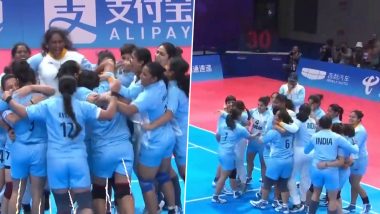 India’s 100th Asian Games 2023 Medal-Winning Moment: Watch Indian Women’s Kabaddi Team Beat Chinese Taipei To Clinch Historic Achievement in Hangzhou