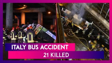 Italy Bus Accident: 21, Including Two Kids, Killed After Bus Carrying Passengers Falls Off Bridge