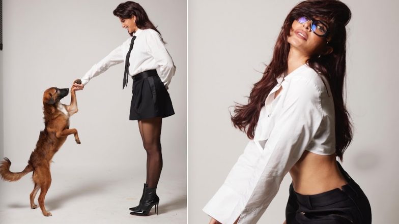 Jacqueline Fernandez Raises Hotness Quotient in White Shirt and Black Mini Skirt in Latest Photoshoot (See Pics)