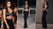 Lakme Fashion Week 2023: Janhvi Kapoor Sets the Ramp Ablaze in Sultry Black Bustier and Body-Grazing Skirt (Watch Video)