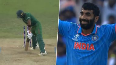 Cleaned Up! Jasprit Bumrah Nails Perfect Yorker to Dismiss Mahmudullah During IND vs BAN ICC Cricket World Cup 2023 Match (Watch Video)